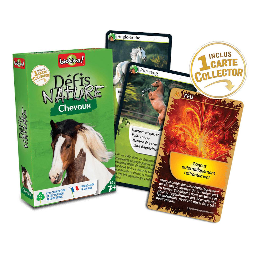 Jeu de cartes défis nature - chevaux - fabriqué en france multicolore