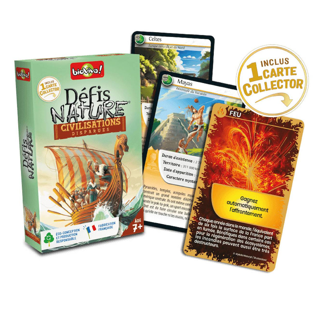 Jeu de cartes défis nature - civilisations disparues - fabriqué en france multicolore