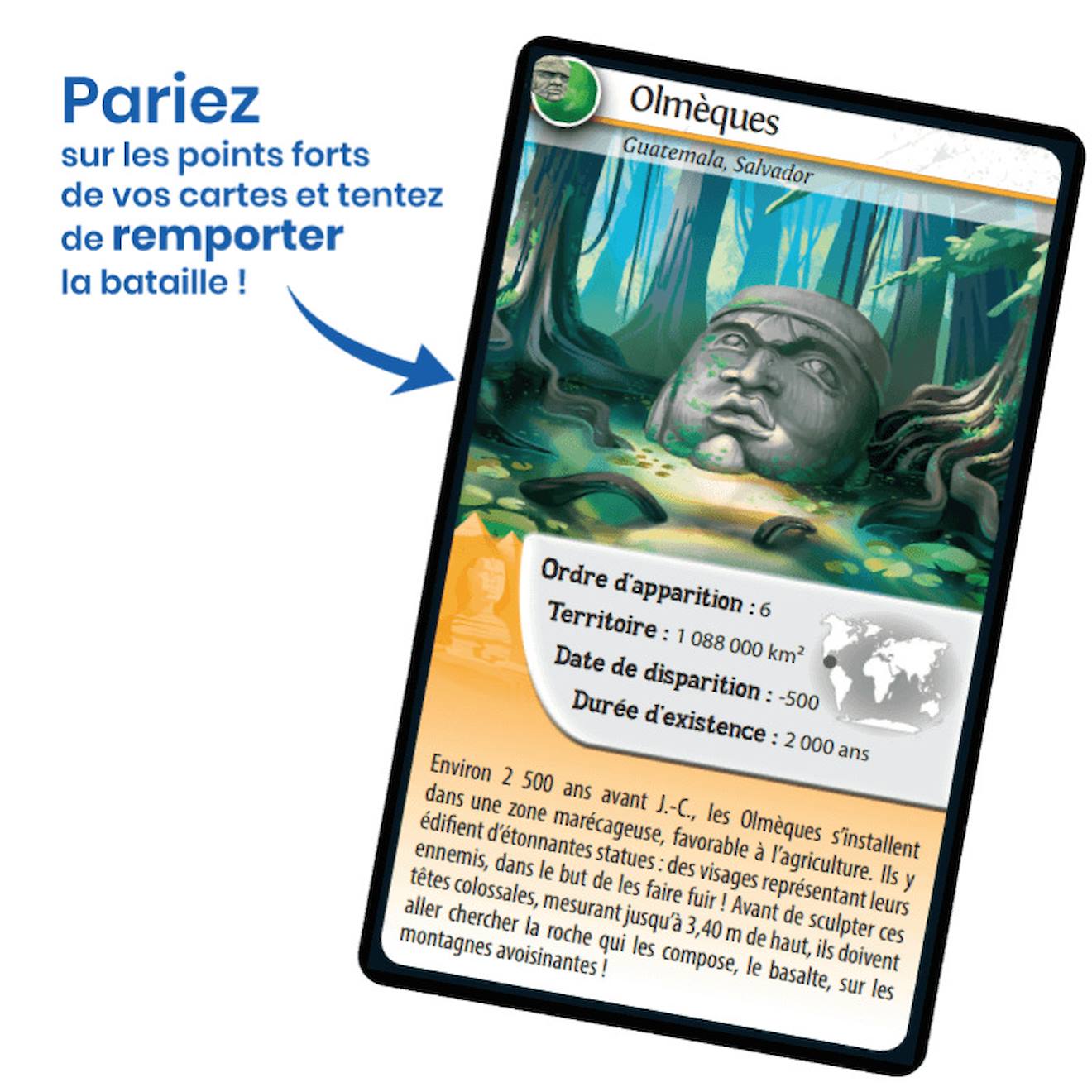 Jeu de cartes défis nature - civilisations disparues - fabriqué en france multicolore