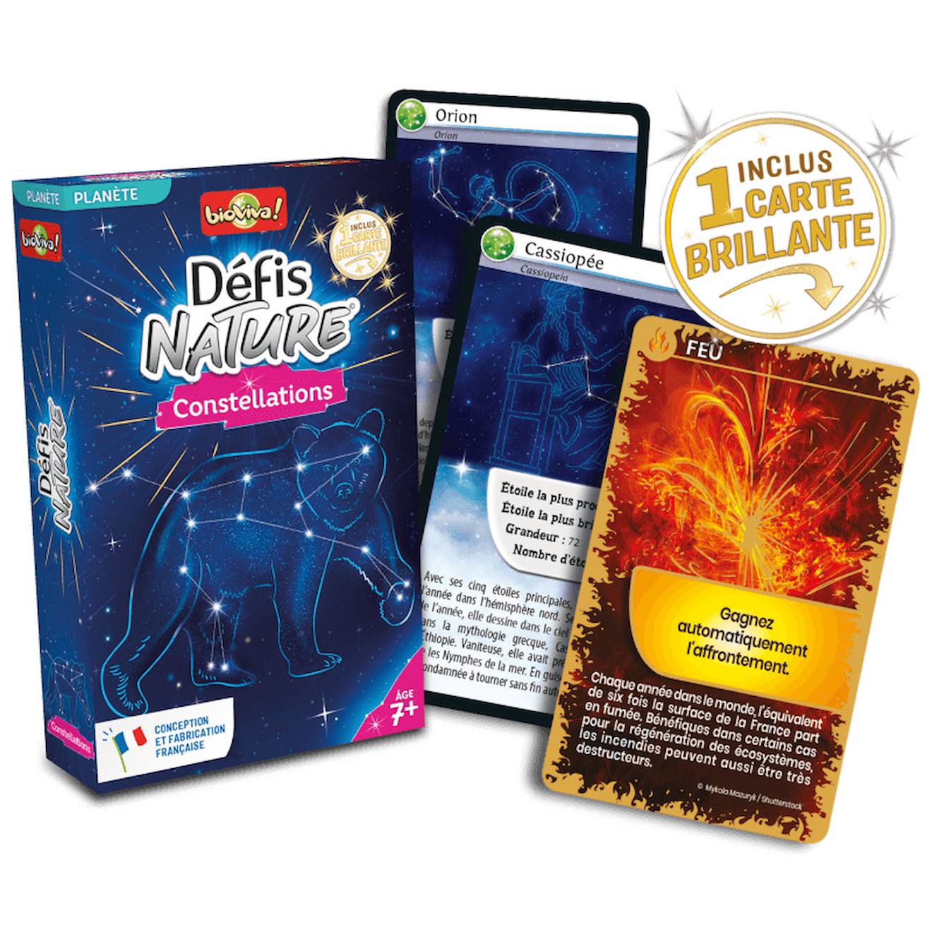 Jeu de cartes défis nature - constellations - fabriqué en france multicolore