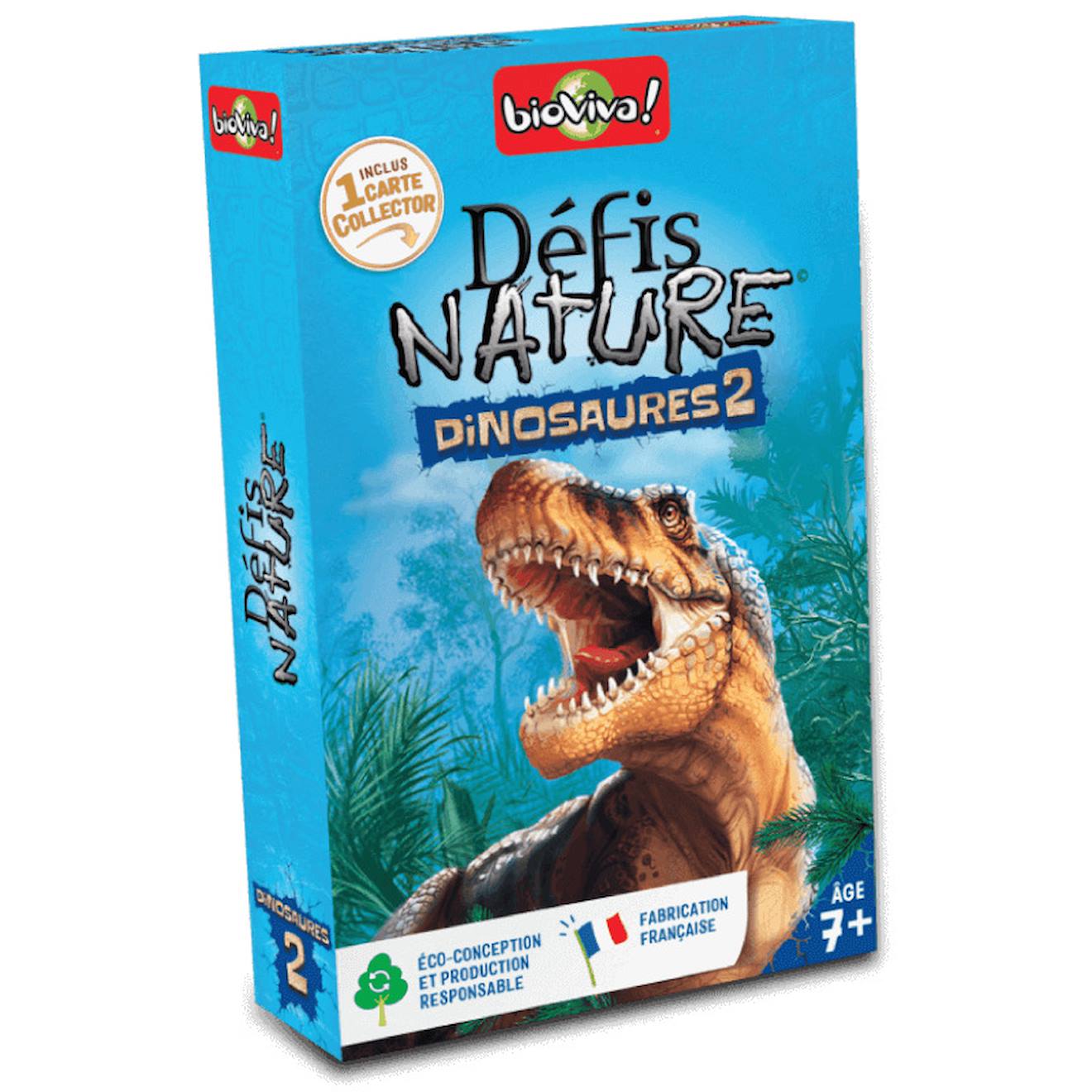 Jeu de cartes défis nature - dinosaures 2 - fabriqué en france multicolore