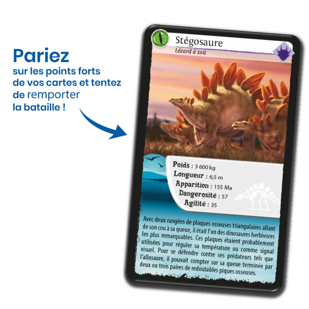 Jeu de cartes défis nature - dinosaures 2 - fabriqué en france multicolore