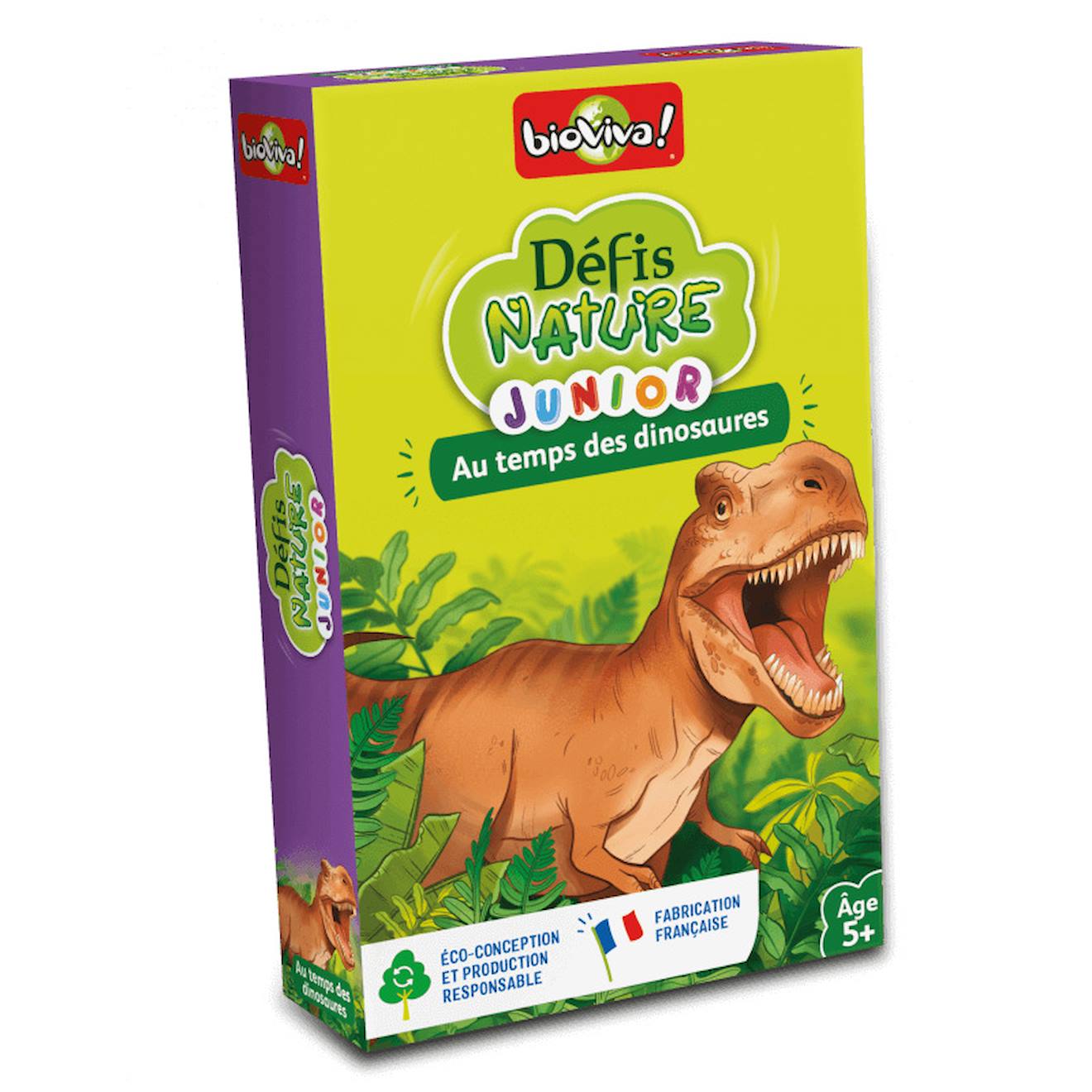 Jeu de cartes défis nature junior - au temps des dinosaures - fabriqué en france multicolore