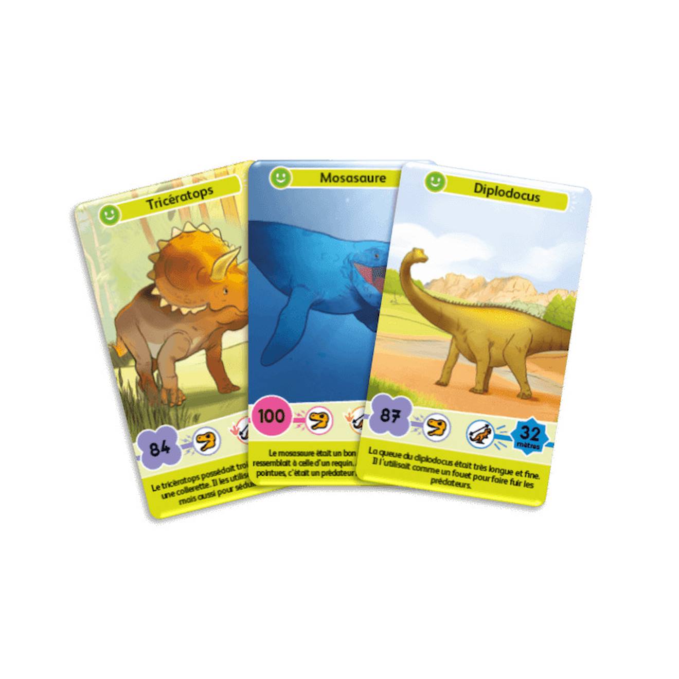 Jeu de cartes défis nature junior - au temps des dinosaures - fabriqué en france multicolore