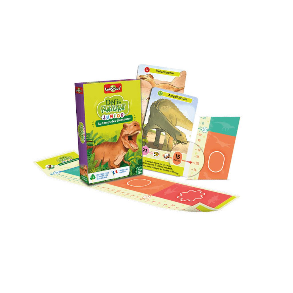 Jeu de cartes défis nature junior - au temps des dinosaures - fabriqué en france multicolore