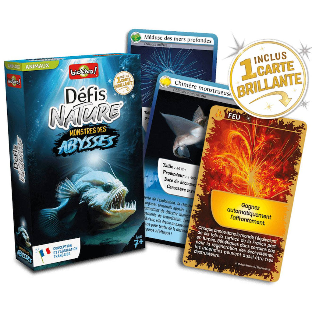 Jeu de cartes défis nature - monstres des abysses - fabriqué en france multicolore