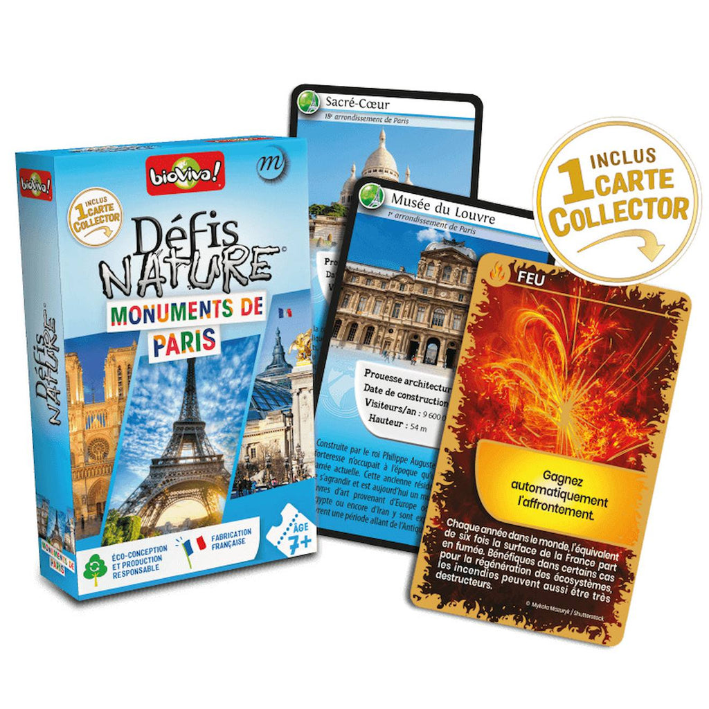 Jeu de cartes défis nature - monuments de paris - fabriqué en france multicolore