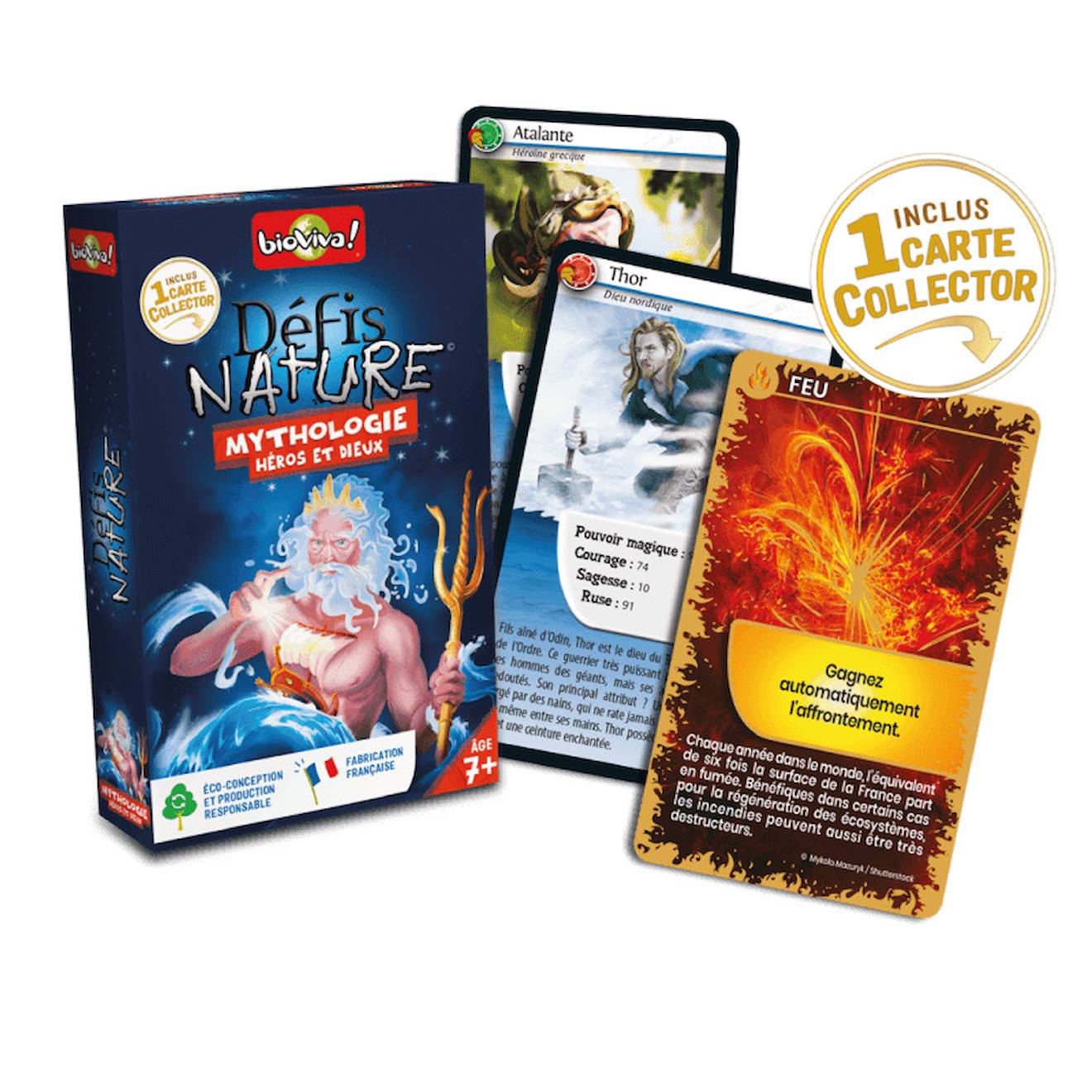 Jeu de cartes défis nature - mythologie héros et dieux - fabriqué en france multicolore