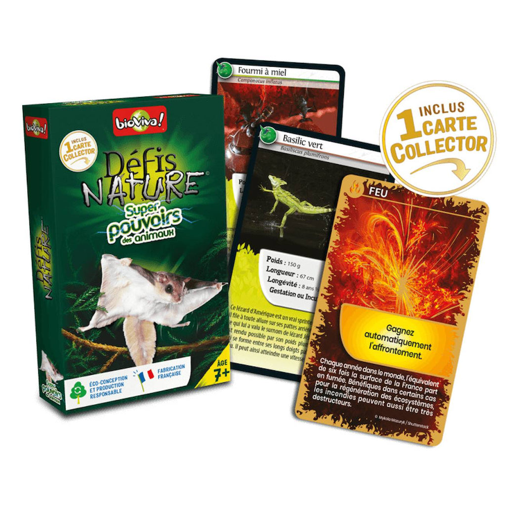 Jeu de cartes défis nature - super pouvoirs des animaux - fabriqué en france multicolore