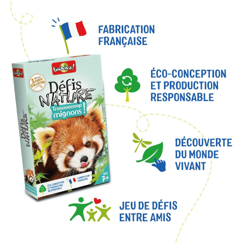 Jeu de cartes défis nature - trop mignons - fabriqué en france multicolore