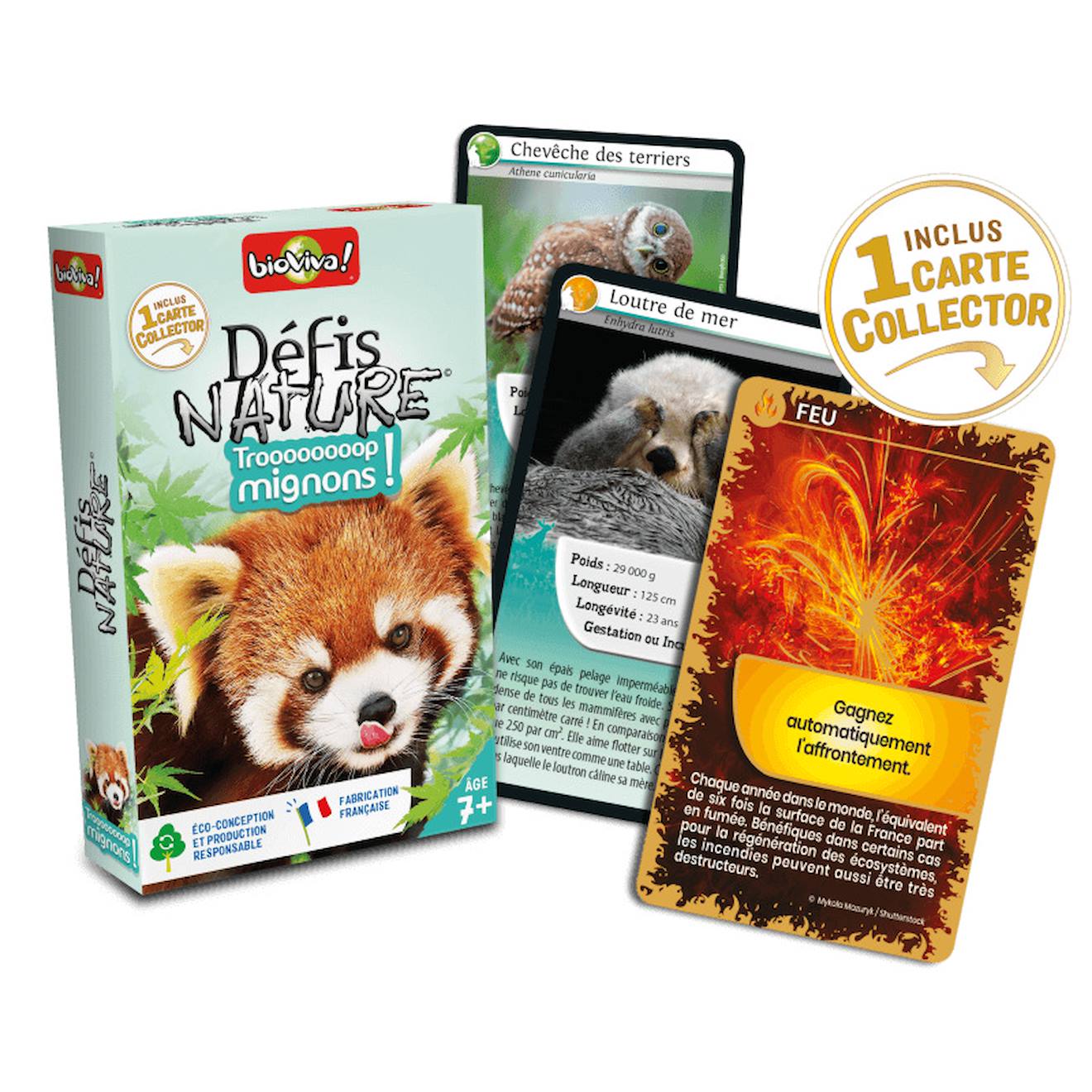 Jeu de cartes défis nature - trop mignons - fabriqué en france multicolore