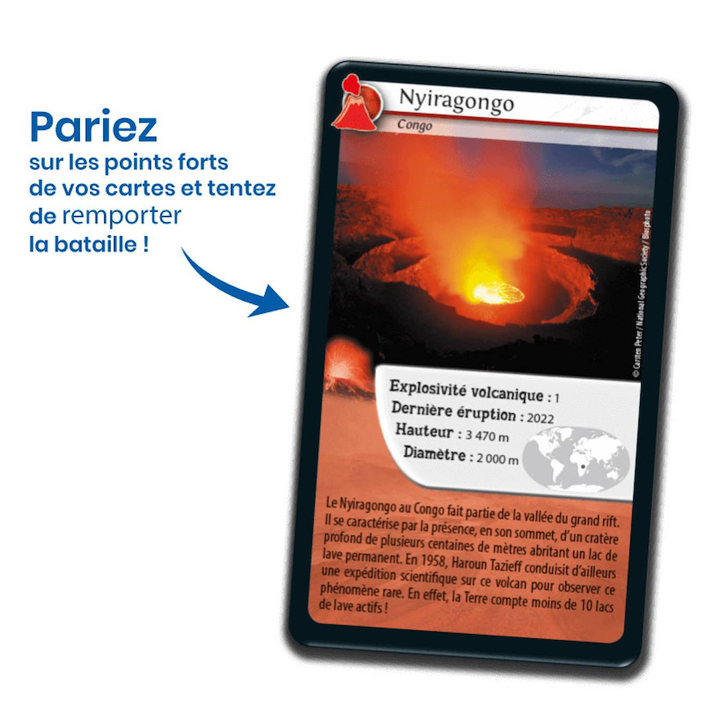 Jeu de cartes défis nature - volcans - fabriqué en france multicolore