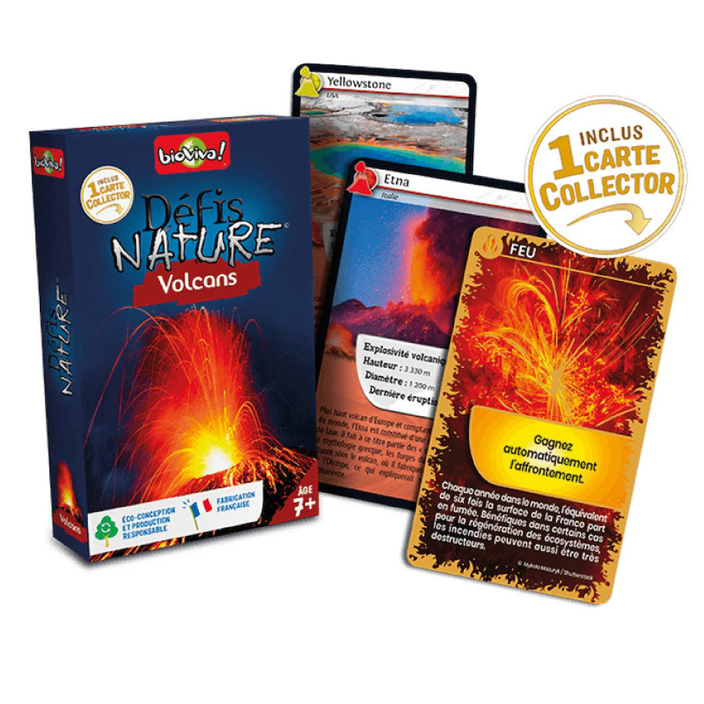 Jeu de cartes défis nature - volcans - fabriqué en france multicolore
