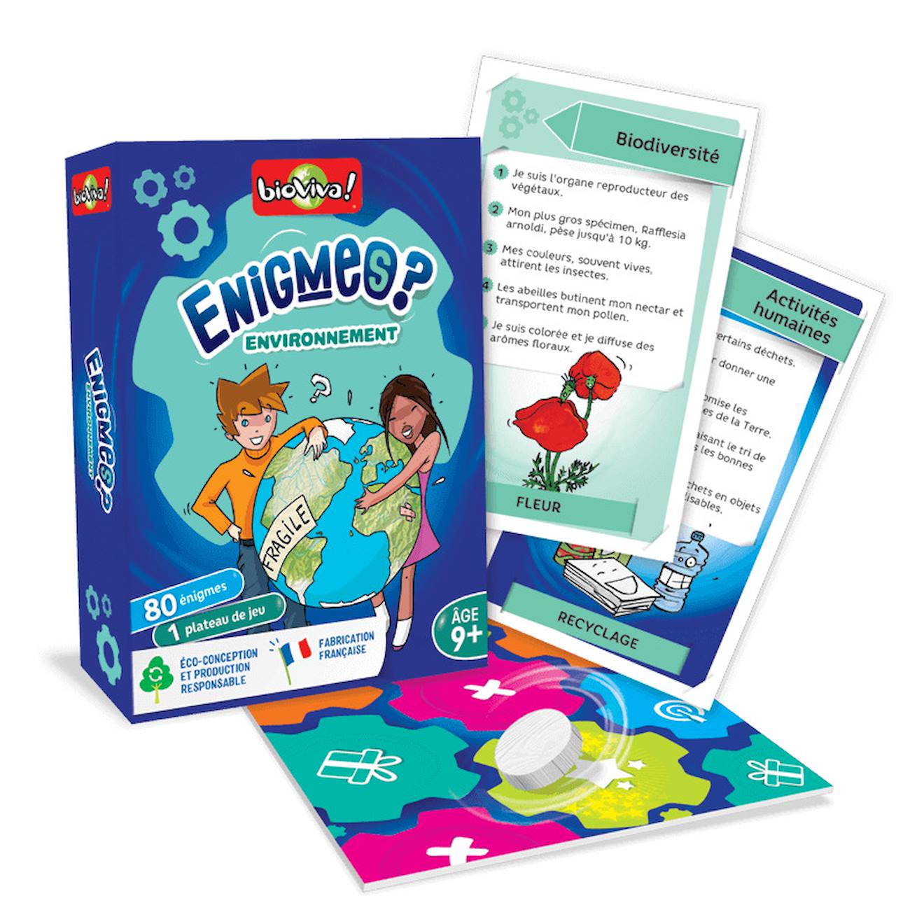 Jeu de cartes énigmes - environnement - fabriqué en france multicolore