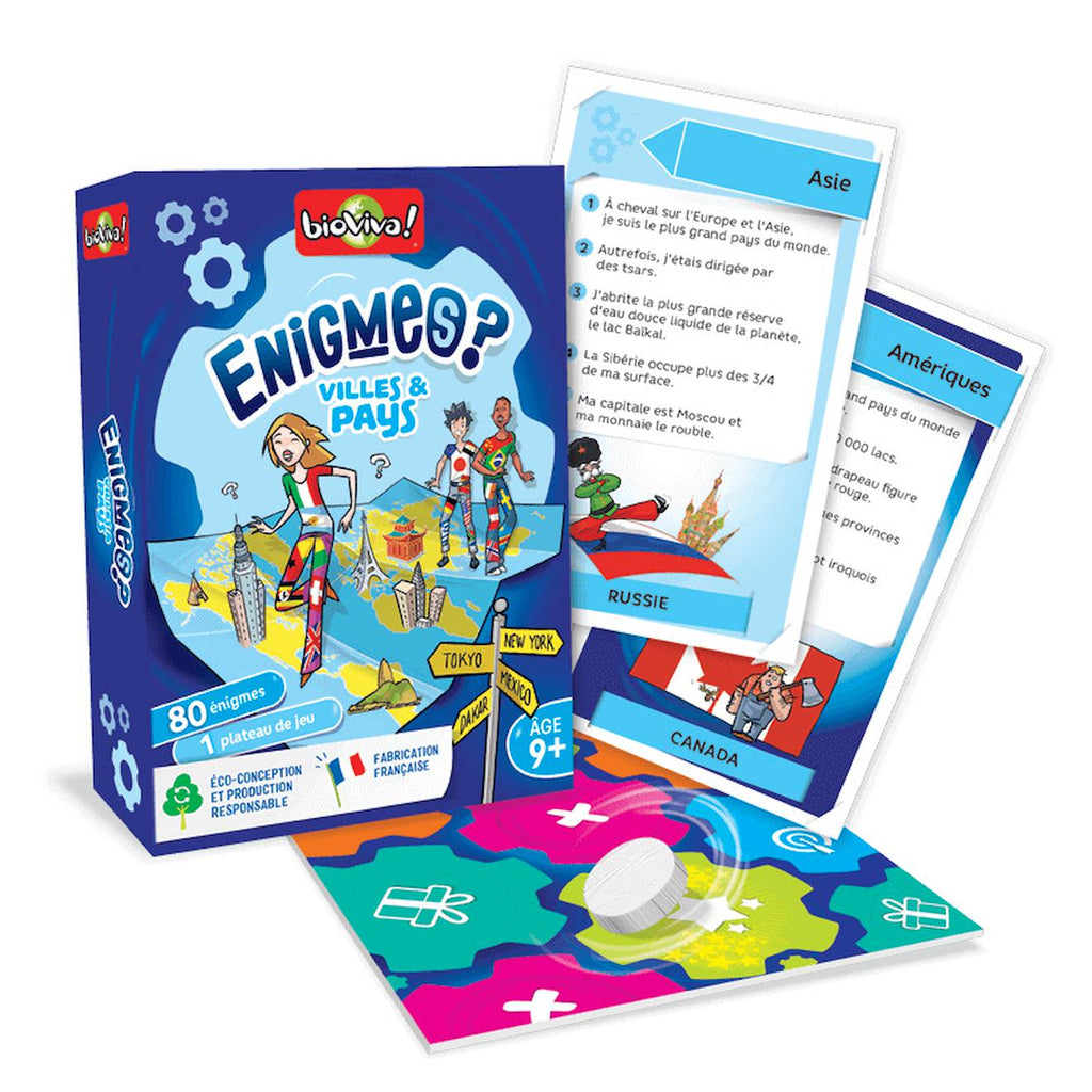 Jeu de cartes énigmes - villes et pays - fabriqué en france multicolore