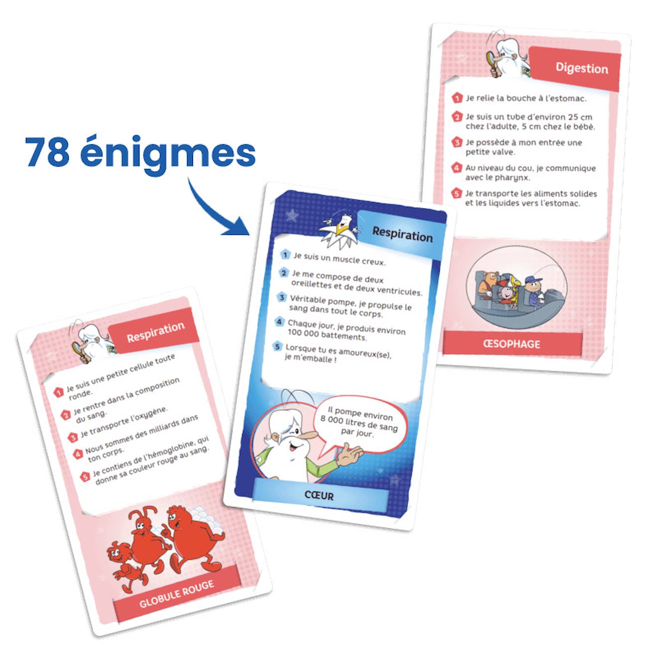 Jeu de cartes il était une fois… énigmes corps humain - fabriqué en france multicolore