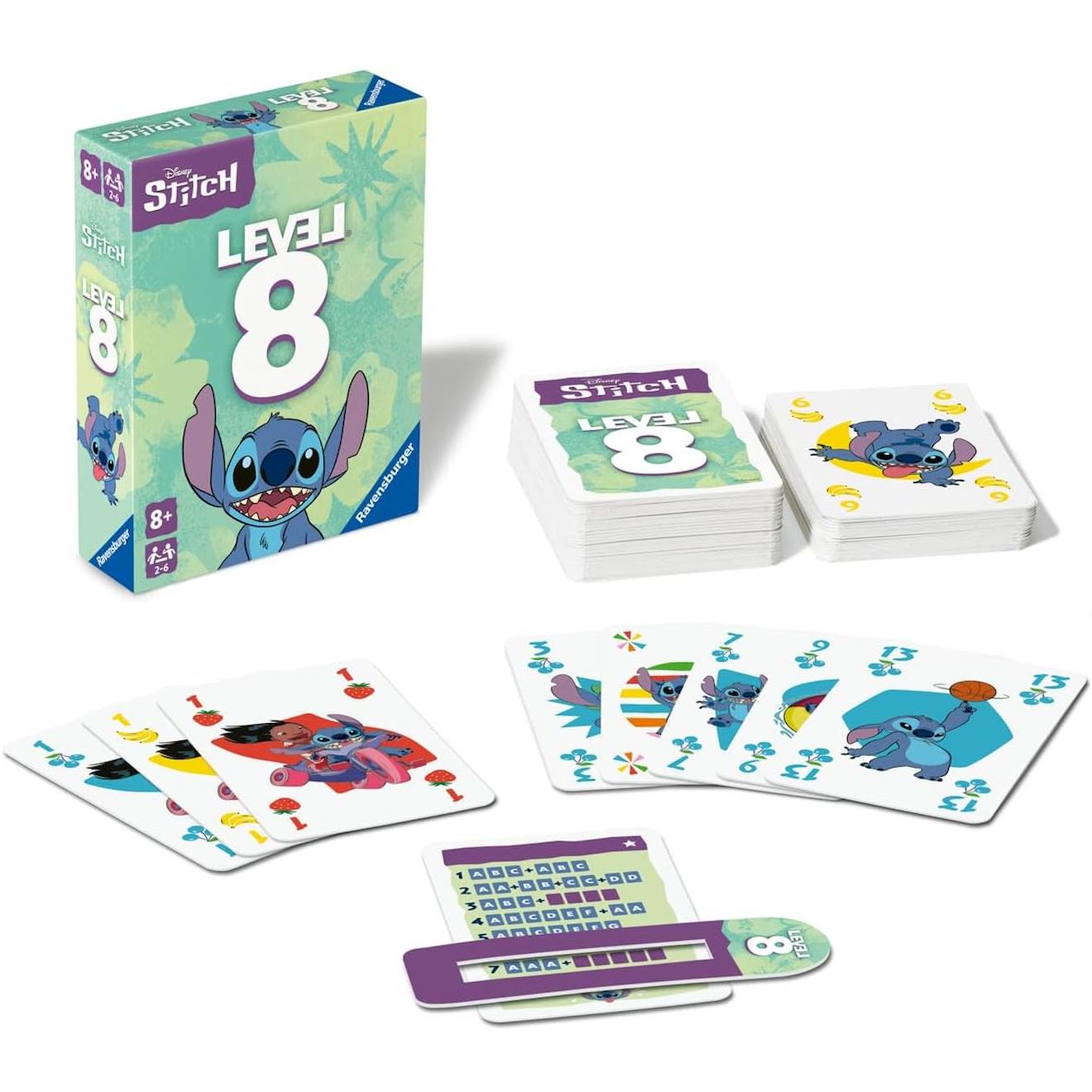 Jeu de cartes level 8 Stitch bleu