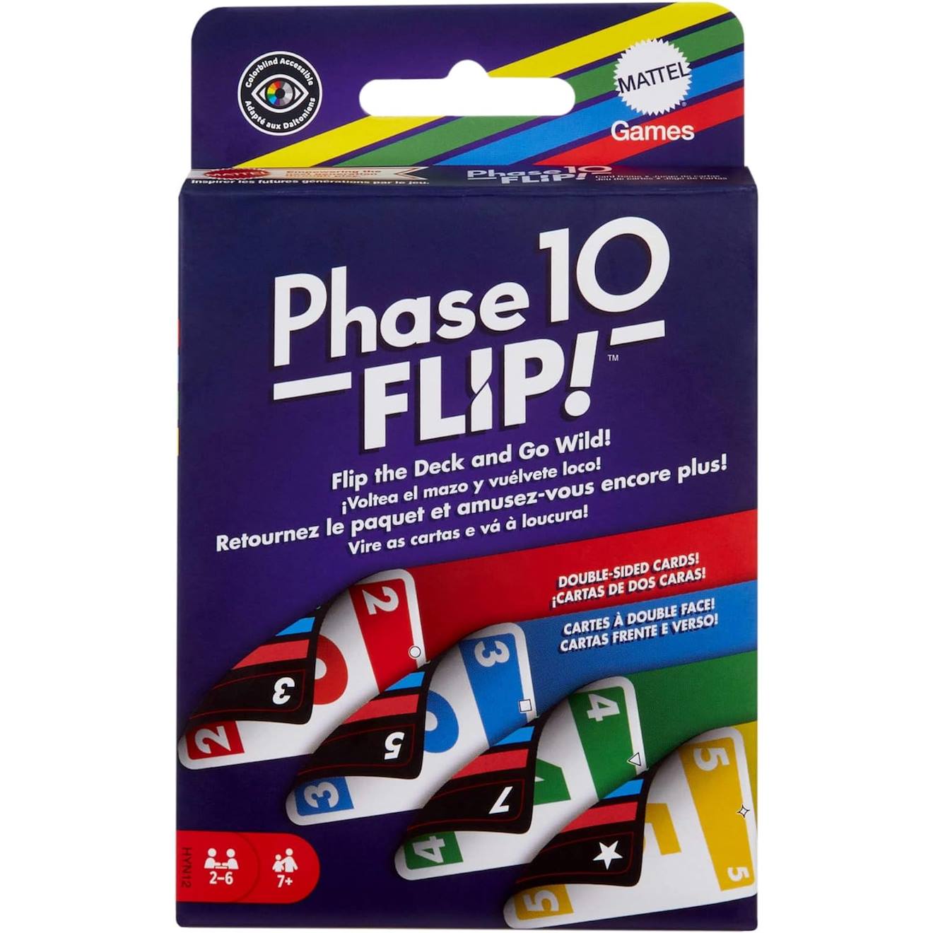 Jeu de cartes phase 10 flip multicolore
