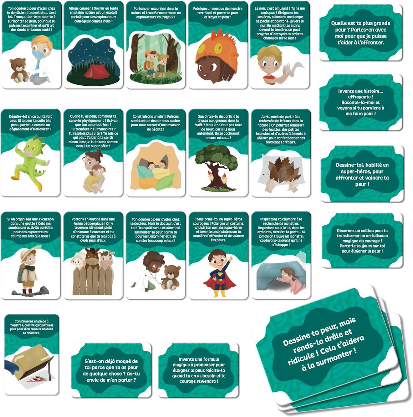 Jeu de cartes pour des enfants courageux - 84 cartes illustrées pour développer la confiance en soi, dès 4 ans multicolore