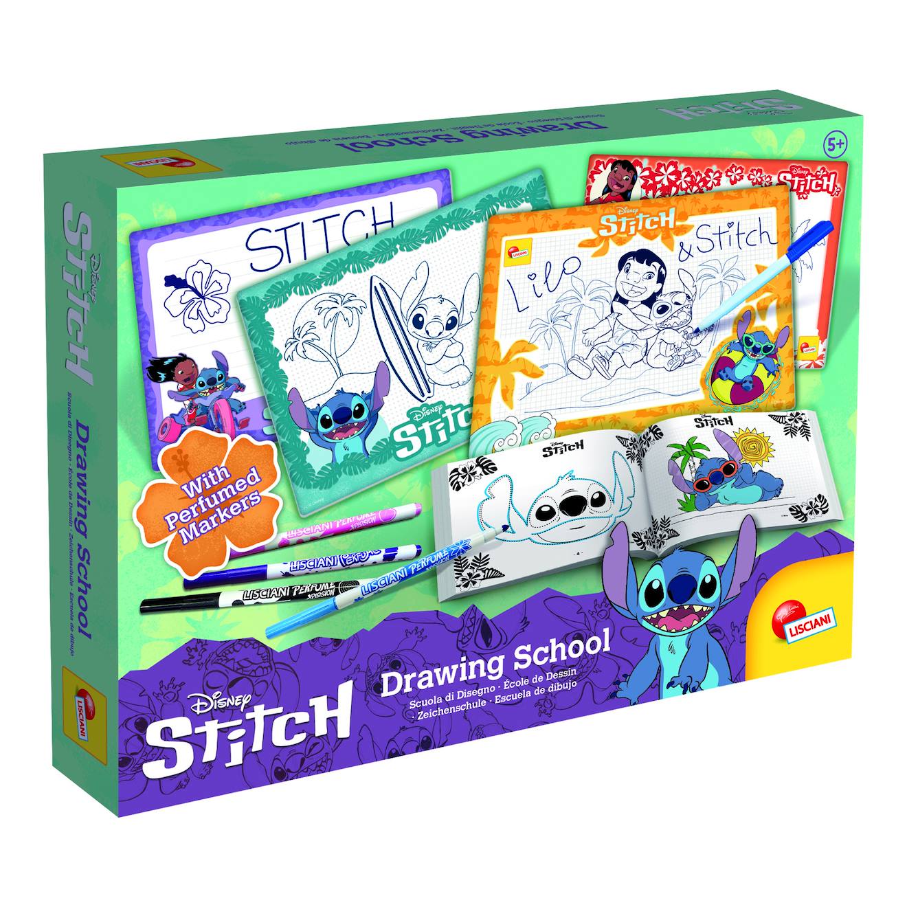 Jeu de coloriage Stitch - école de dessins avec feutres parfumés multicolore