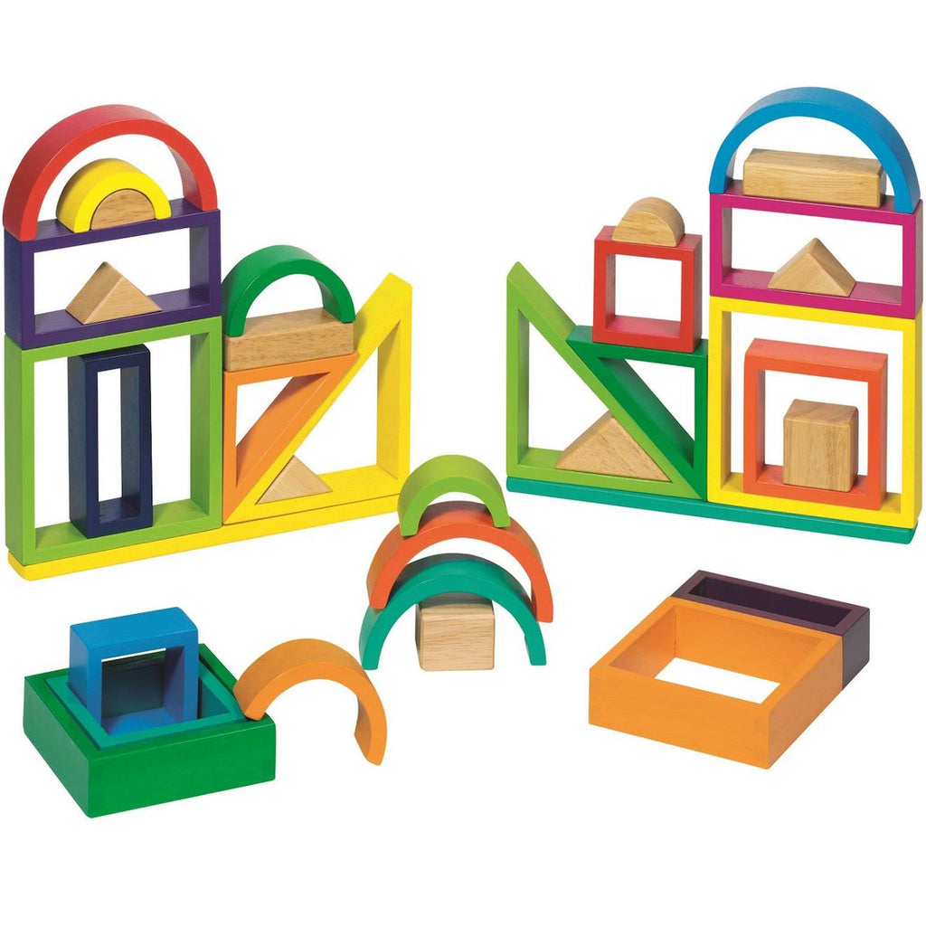 Jeu de construction arc-en-ciel multicolore