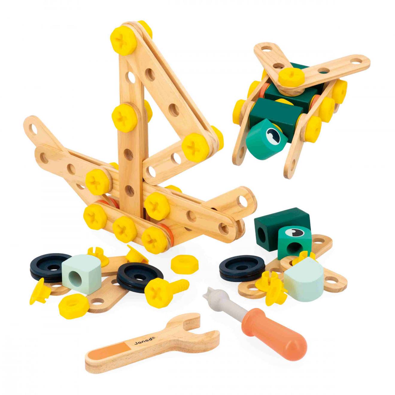 Jeu de construction en bois FSC baril 100 pièces multicolore