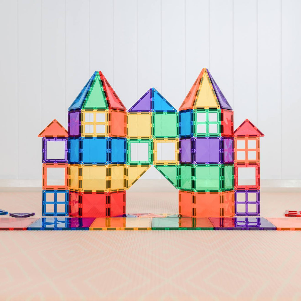 Jeu de construction magnétique arc-en-ciel pack de démarrage, 60 pièces arc-en-ciel