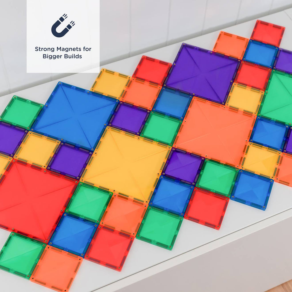 Jeu de construction magnétique arc-en-ciel paquet carré, 42 pièces arc-en-ciel