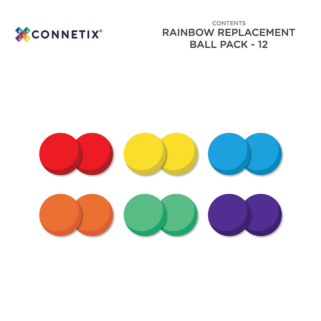 Jeu de construction magnétique arc-en-ciel paquet de balles, 12 pièces arc-en-ciel