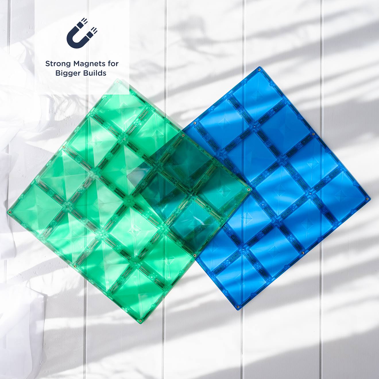 Jeu de construction magnétique arc-en-ciel paquet de plaques de base, 2 pièces multicolore