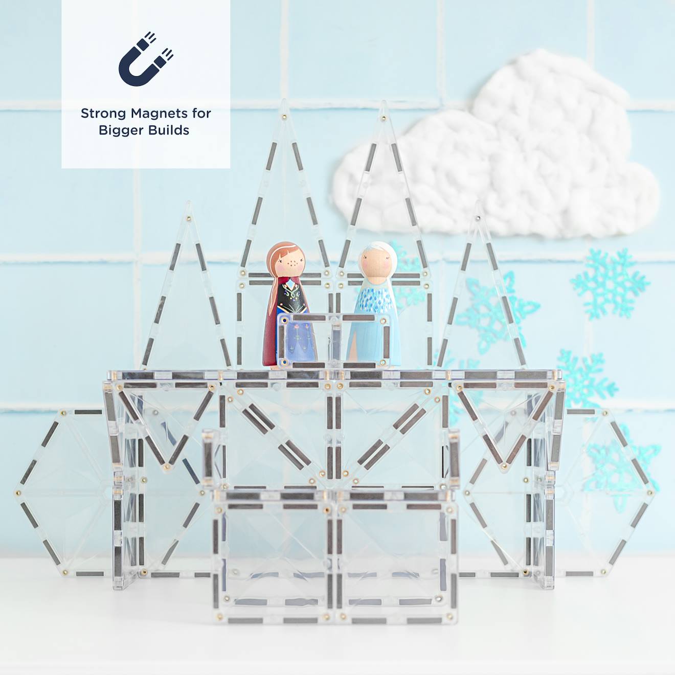 Jeu de construction magnétique clair pack de démarrage, 34 pièces clear