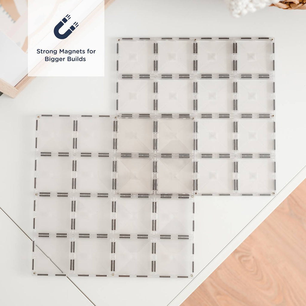Jeu de construction magnétique clair paquet de plaques de base, 2 pièces transparent