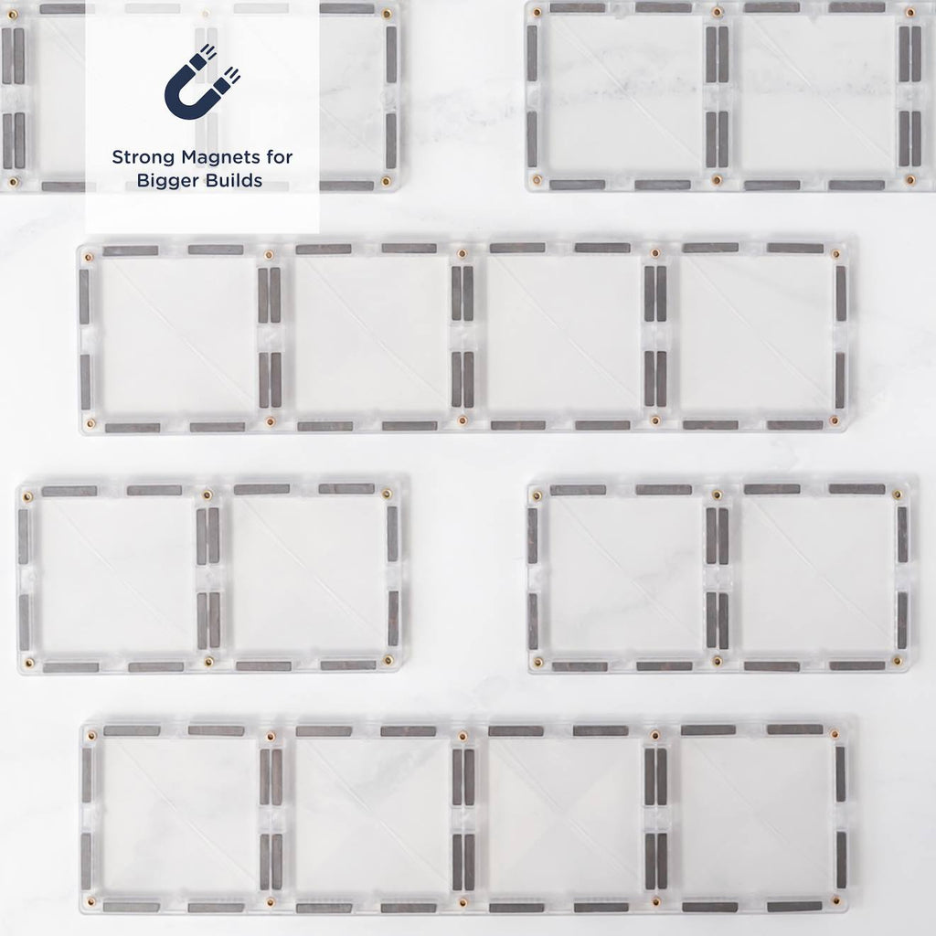 Jeu de construction magnétique clair paquet rectangle, 12 pièces transparent