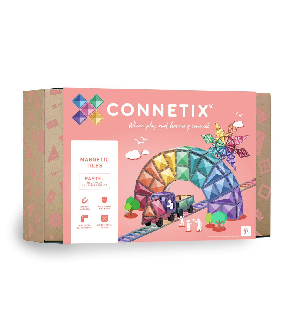 Jeu de construction magnétique pastel méga paquet, 202 pièces pastel