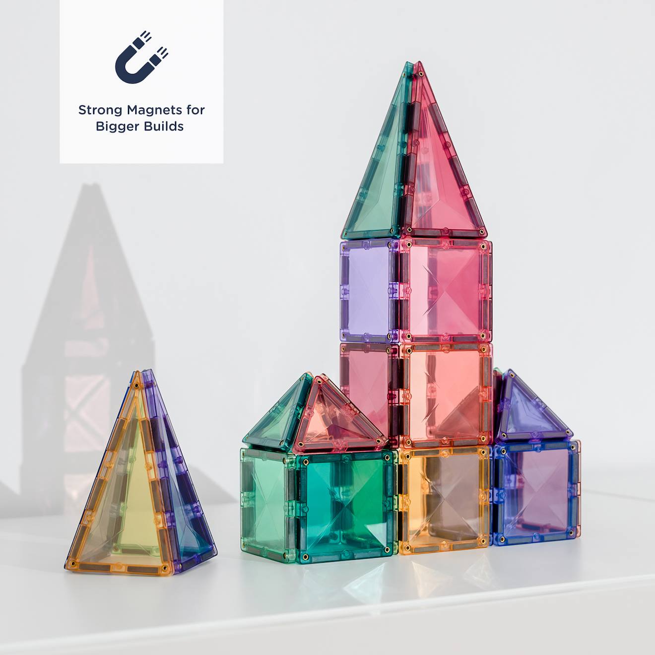 Jeu de construction magnétique pastel mini-paquet, 32 pièces pastel