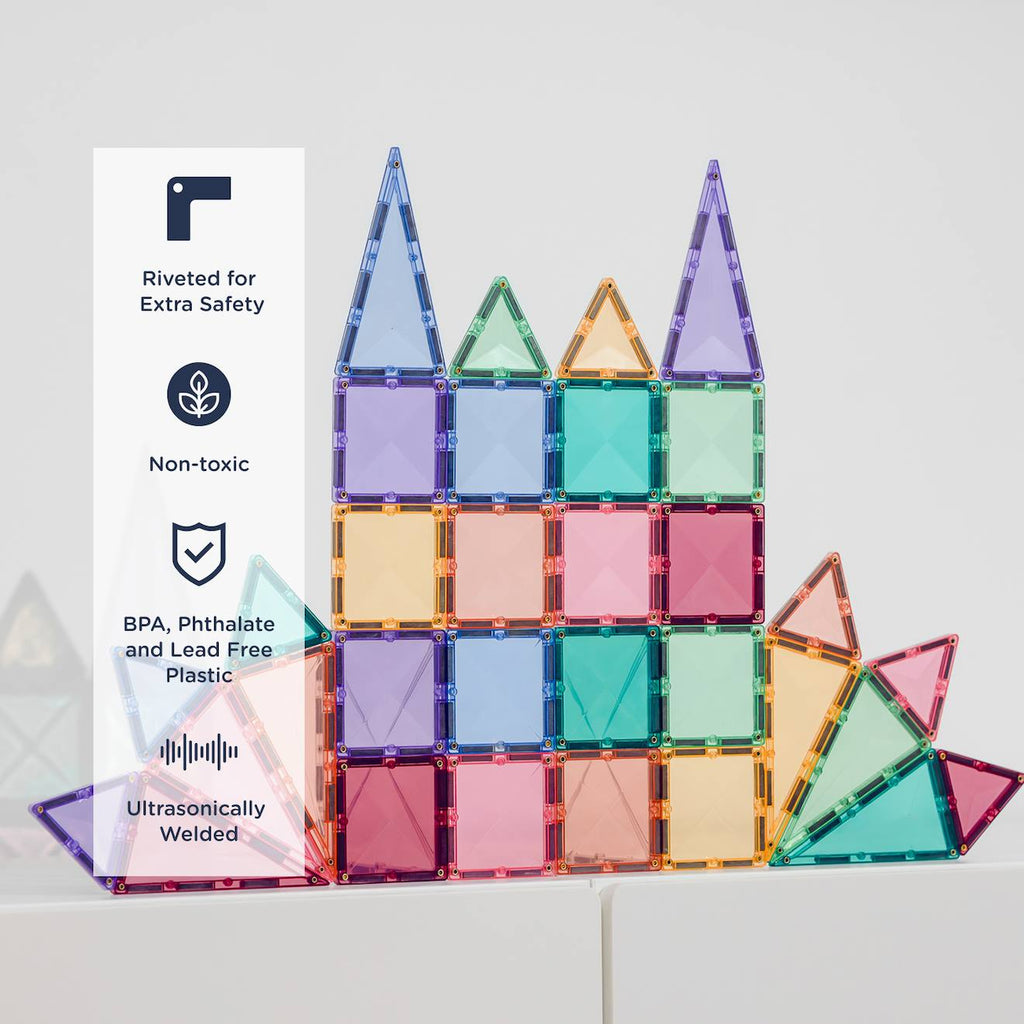 Jeu de construction magnétique pastel mini-paquet, 32 pièces pastel