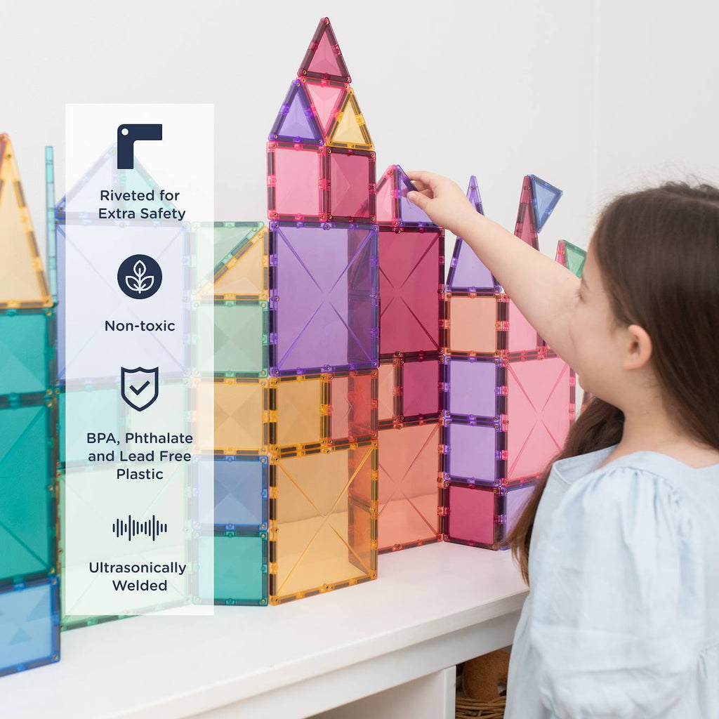 Jeu de construction magnétique pastel pack de créative, 120 pièces pastel