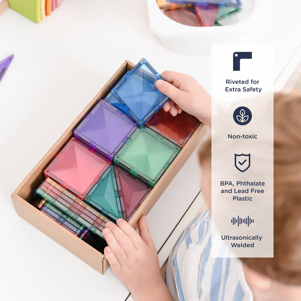 Jeu de construction magnétique pastel pack de démarrage, 64 pièces pastel