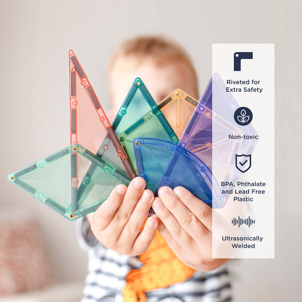 Jeu de construction magnétique pastel pack d'extension de forme, 48 pièces pastel