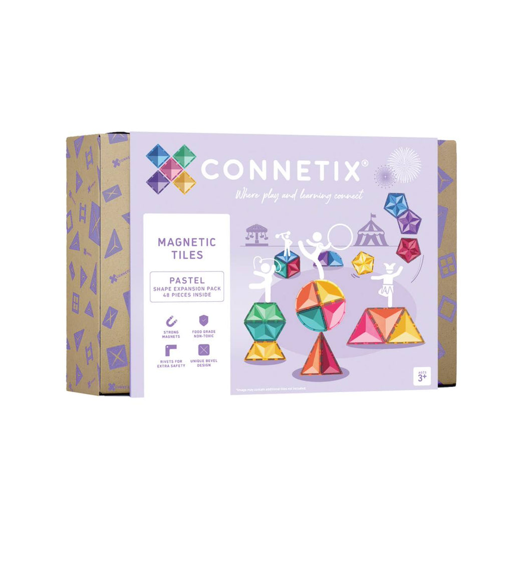 Jeu de construction magnétique pastel pack d'extension de forme, 48 pièces pastel