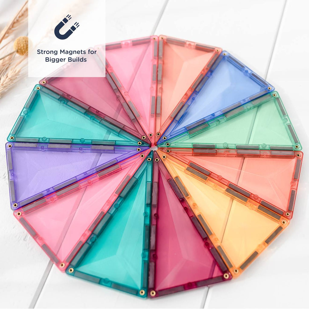 Jeu de construction magnétique pastel pack géométrique, 40 pièces pastel