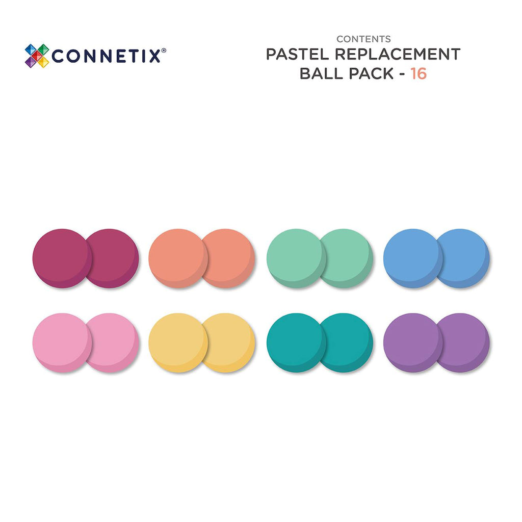 Jeu de construction magnétique pastel paquet de balles, 16 pièces pastel