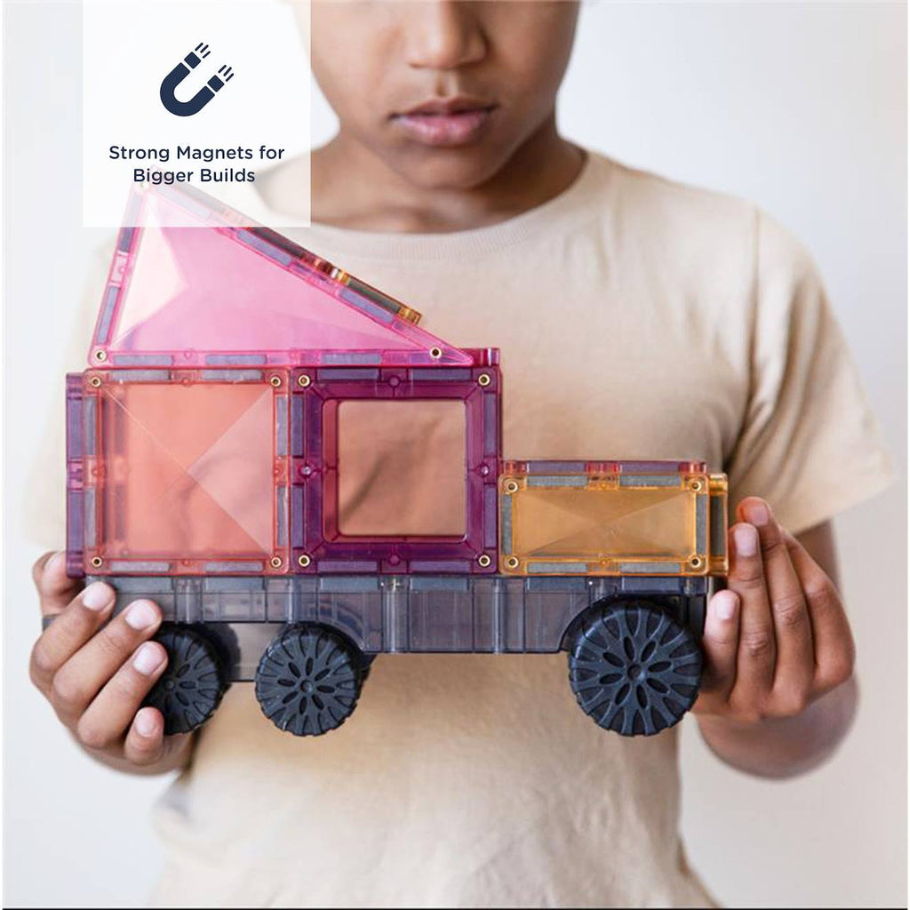 Jeu de construction magnétique pastel paquet de transport, 50 pièces pastel