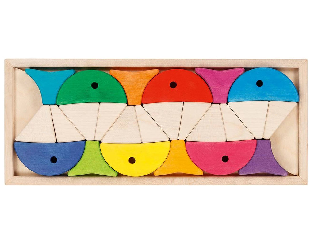 Jeu de construction poissons colorés rouge