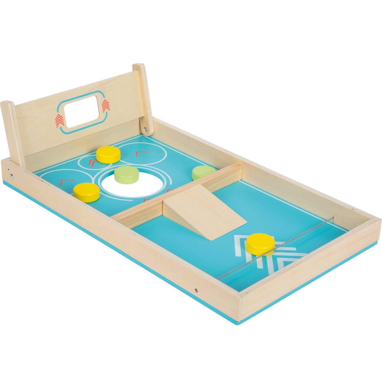 Jeu de cornhole et de sling puck bleu