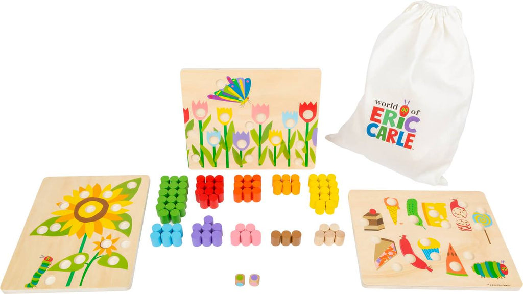 Jeu de couleurs la chenille qui fait des trous beige