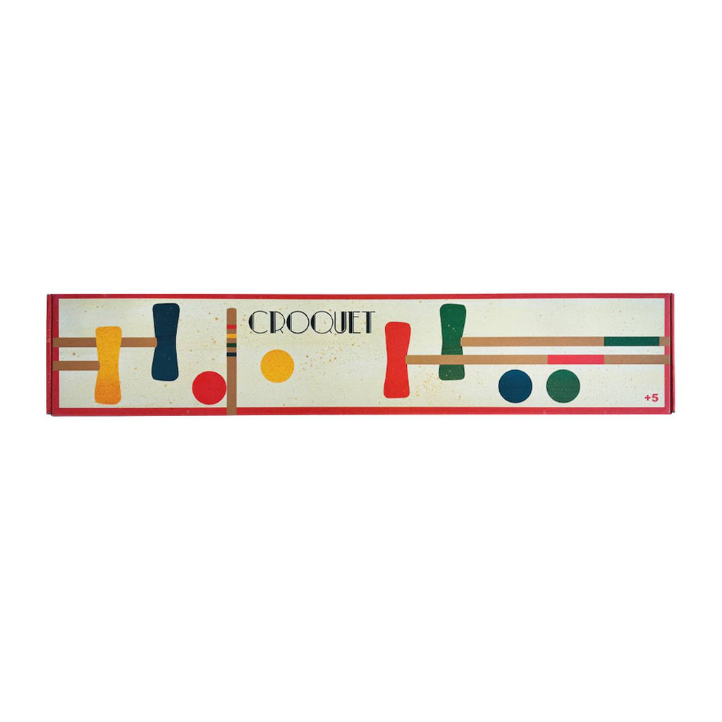 Jeu de croquet en bois beige