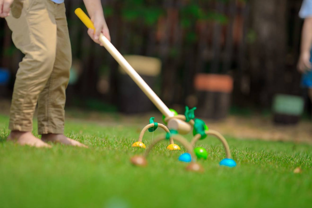 Jeu de croquet beige