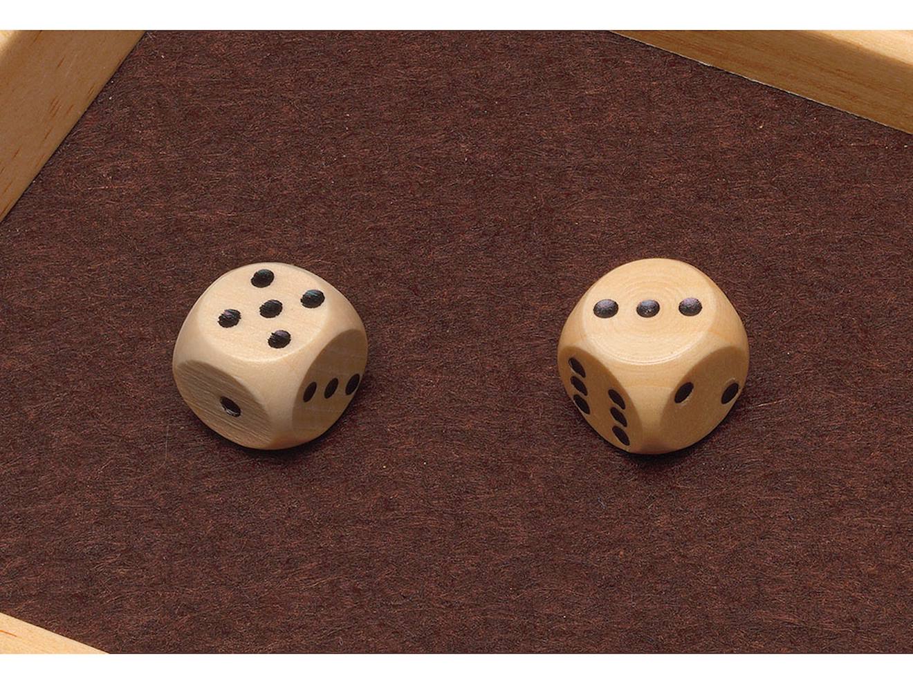 Jeu de dés shut the box marron