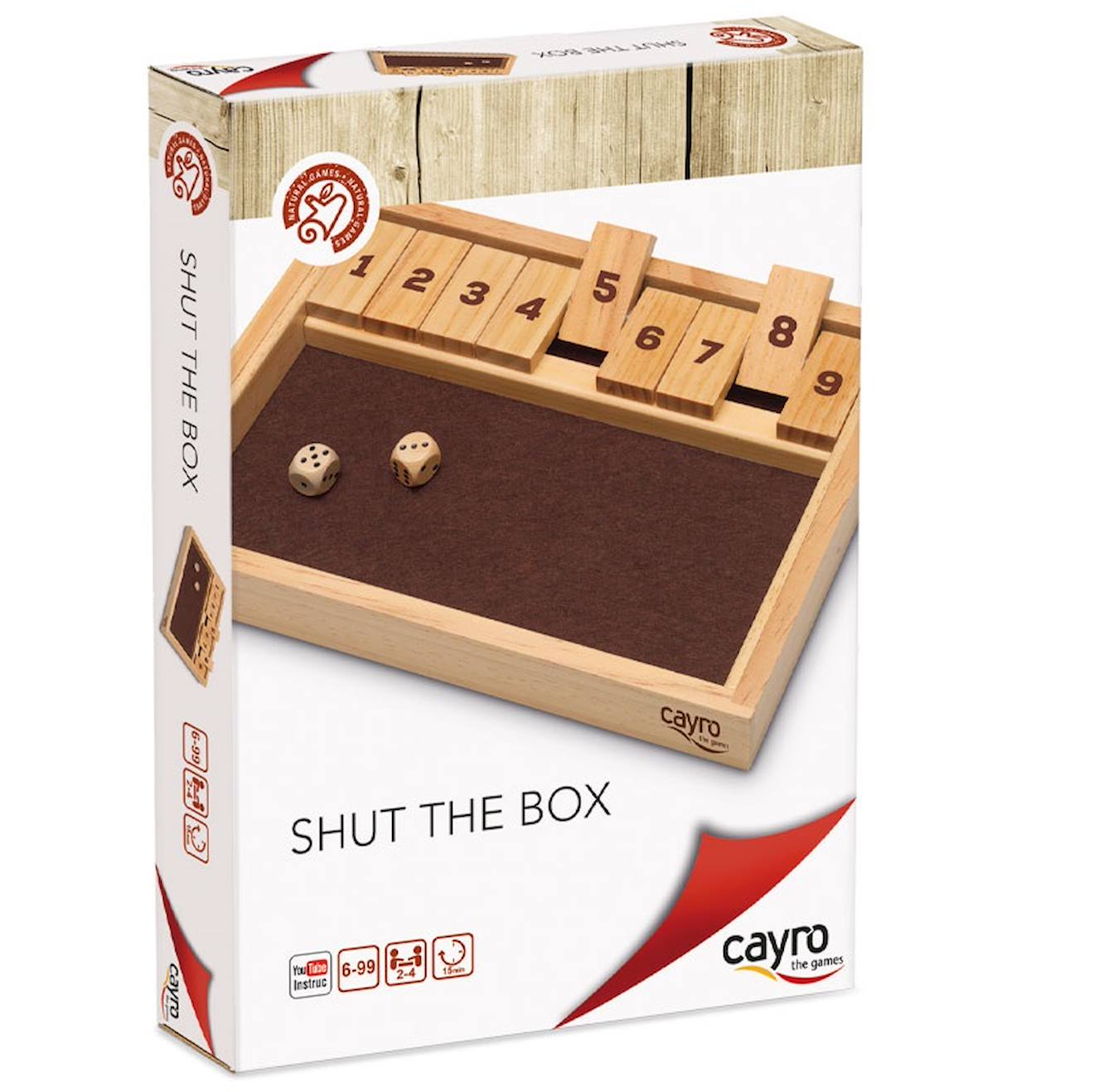 Jeu de dés shut the box marron